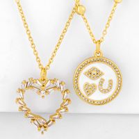 Fashion Jewelry Yiwu Nihaojewelry Wholesale Love Pendant Necklace Round Geometric Collarbone Necklace Necklace main image 1