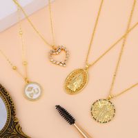 Fashion Jewelry Yiwu Nihaojewelry Wholesale Love Pendant Necklace Round Geometric Collarbone Necklace Necklace main image 6