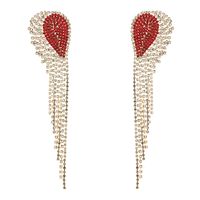 Fashion Heart-shaped Design Alloy Claw Chain Earrings Yiwu Nihaojewelry Wholesale Diamond Long Tassel Earrings Luxury Earrings main image 6