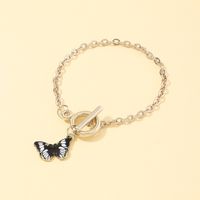 Fashion Jewelry Nihaojewelry Wholesale Butterfly Bracelet Temperament Wild Thick Chain Butterfly Girlfriends Bracelet sku image 1