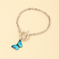 Fashion Jewelry Nihaojewelry Wholesale Butterfly Bracelet Temperament Wild Thick Chain Butterfly Girlfriends Bracelet sku image 2