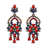 Fashion Water Drop Flowers Exaggerated Earrings Nihaojewelry Wholesale Diamond Earrings sku image 1