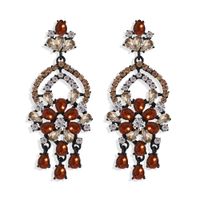 Fashion Water Drop Flowers Exaggerated Earrings Nihaojewelry Wholesale Diamond Earrings sku image 2