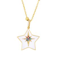 Exaggerated Necklace Yiwu Nihaojewelry Wholesale Fashion Round Five-pointed Star Necklace Necklace Starry Diamond Necklace sku image 2