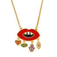 Fashion Jewelry Hip Hop Lips Pendant Necklace Yiwu Nihaojewelry Wholesale Necklace sku image 1