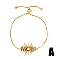 Multicolor Jewelry Fashion Alphabet Mom Bracelet Diamond Adjustable Adjustable Pull Bracelet Wholesale sku image 1