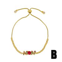 Multicolor Jewelry Fashion Alphabet Mom Bracelet Diamond Adjustable Adjustable Pull Bracelet Wholesale sku image 2