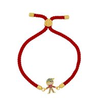 Korean Bracelet Yiwu Nihaojewelry New Accessories Red Rope Bracelet Cartoon Boy Girl Diamond Couple Bracelet sku image 1