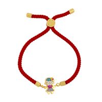 Korean Bracelet Yiwu Nihaojewelry New Accessories Red Rope Bracelet Cartoon Boy Girl Diamond Couple Bracelet sku image 2
