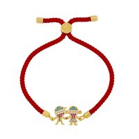 Korean Bracelet Yiwu Nihaojewelry New Accessories Red Rope Bracelet Cartoon Boy Girl Diamond Couple Bracelet sku image 3