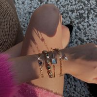 Fashion Jewelry Nihaojewelry Wholesale Square Gemstone Set Bracelet Multi-mang Star Micro Bracelet main image 6
