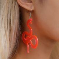 Accessories Yiwu Nihaojewelry Wholesale Exaggerated Punk Long Fashion Earrings Twisted Geometric Fluorescent Snake Earrings main image 3