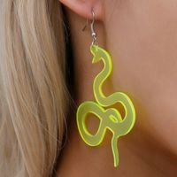Accessories Yiwu Nihaojewelry Wholesale Exaggerated Punk Long Fashion Earrings Twisted Geometric Fluorescent Snake Earrings main image 4