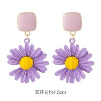 Fashion 925 Silver Needle Earrings Yiwu Nihaojewelry Wholesale New Purple Simple Earrings Korean Flower Earrings sku image 21