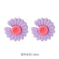 Fashion 925 Silver Needle Earrings Yiwu Nihaojewelry Wholesale New Purple Simple Earrings Korean Flower Earrings sku image 2