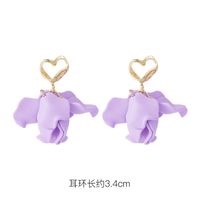 Fashion 925 Silver Needle Earrings Yiwu Nihaojewelry Wholesale New Purple Simple Earrings Korean Flower Earrings sku image 27