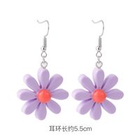 Fashion 925 Silver Needle Earrings Yiwu Nihaojewelry Wholesale New Purple Simple Earrings Korean Flower Earrings sku image 1