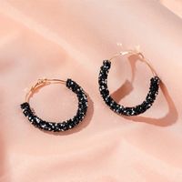 Retro Exaggerated Crystal C-shaped Earrings Yiwu Nihaojewelry Wholesale Simple Circle Hoop Earrings main image 5