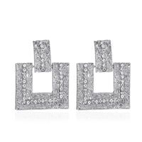 The New Geometric Diamond Square Earrings Exaggerated Flash Diamond Twist Earrings Elegant Long Earrings main image 2