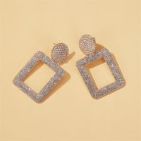 Fashion Exaggerated Earrings Flash Diamond Geometric Square Earrings Retro Diamond Earrings For Women Nihaojewelry Wholesale main image 4