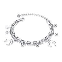 New Fashion Multilayer Stainless Steel Round Bead Moon Bracelet Nihaojewelry Wholesale main image 6