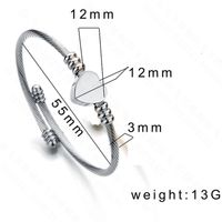 Simple Glossy Love Bracelet Wholesale Titanium Steel Lettering Cable Wire Opening Bracelet main image 3
