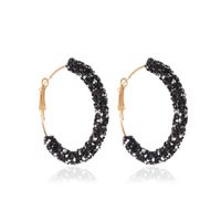 Retro Exaggerated Crystal C-shaped Earrings Yiwu Nihaojewelry Wholesale Simple Circle Hoop Earrings sku image 3