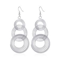 New Metal Multi-layer Circle Earrings Exaggerated Retro Large Circle Long Earrings For Women Nihaojewelry Wholesale sku image 1