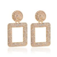Fashion Exaggerated Earrings Flash Diamond Geometric Square Earrings Retro Diamond Earrings For Women Nihaojewelry Wholesale sku image 1