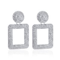 Fashion Exaggerated Earrings Flash Diamond Geometric Square Earrings Retro Diamond Earrings For Women Nihaojewelry Wholesale sku image 2