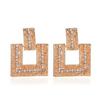 The New Geometric Diamond Square Earrings Exaggerated Flash Diamond Twist Earrings Elegant Long Earrings sku image 1