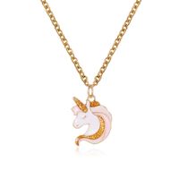 New Cartoon Jewelry Cute Unicorn Necklace Wholesale sku image 1