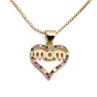 Korean New Micro-set Color Zircon Mom Pendant Necklace Nihaojewelry Wholesale main image 1