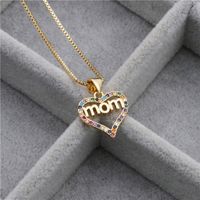 Korean New Micro-set Color Zircon Mom Pendant Necklace Nihaojewelry Wholesale main image 6