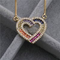 New Micro-inlay Zircon Heart Lock Necklace Nihaojewelry Wholesale main image 5
