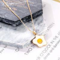 Korean New Cute Poached Egg Earrings Simple Poached Egg Necklace Set Nihaojewelry Wholesale main image 4