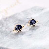 New Blue Planet Earrings Star Geometric Round Pendant Long Necklace Set Nihaojewelry Wholesale main image 5