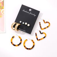 New Popular Geometric Acrylic Sheet Tassel Earrings Combined Pearl Earrings Set Nihaojewelry Wholesale main image 4