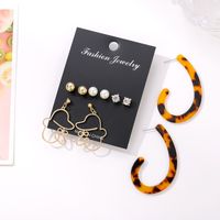 New Popular Geometric Acrylic Sheet Tassel Earrings Combined Pearl Earrings Set Nihaojewelry Wholesale main image 5
