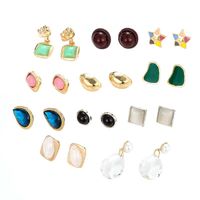 New Cat Eye Resin Earrings Set Crystal Earrings Colorful Small Star Earrings Nihaojewelry Wholesale main image 6