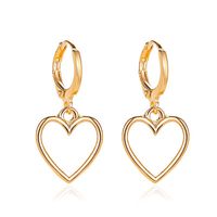 New Fashion Simple Hollow Love Earrings Wild Metal Peach Heart Earrings Wholesale Nihaojewelry main image 1