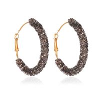 New Retro Exaggerated Crystal C-shaped Earrings Simple Half Circle Earrings Nihaojewelry Wholesale main image 1