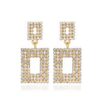 New Exaggerated Long Section Flash Diamond Geometric Earrings Simple Hollow Square Earrings Nihaojewelry Wholesale main image 1