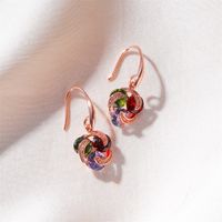 New Fashion Micro-set Zircon Earrings Simple Color Diamond Windmill Earrings Ring Earrings main image 4
