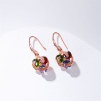 New Fashion Micro-set Zircon Earrings Simple Color Diamond Windmill Earrings Ring Earrings main image 5