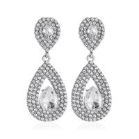 Commerce Extérieur Nouvelle De Luxe Généreux Boucles D'oreilles Longues Déesse Super Flash Zircon Goutte D'eau Boucles D'oreilles Raffiné Grâce Cristal Boucles D'oreilles Pour Mariée main image 2