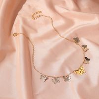 New Fashion Simple Hollow 7 Butterfly Necklace Multi-layer Pendant Clavicle Chain Nihaojewelry Wholesale main image 5