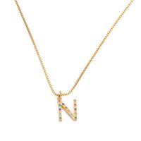 New Micro-set Zircon Color Zirconium Necklace English Alphabet Necklace Nihaojewelry Wholesale sku image 14