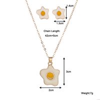 Korean New Cute Poached Egg Earrings Simple Poached Egg Necklace Set Nihaojewelry Wholesale sku image 1