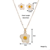 Coréen Mignon Personnalité Ins En Ligne Influenceur Boucles D'oreilles Poché Oeuf Jaune D'oeuf Boucles D'oreilles Simple Élégant Collier Ensemble sku image 1